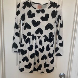 Cat & Jack Black Heart Pattern Dress with pockets